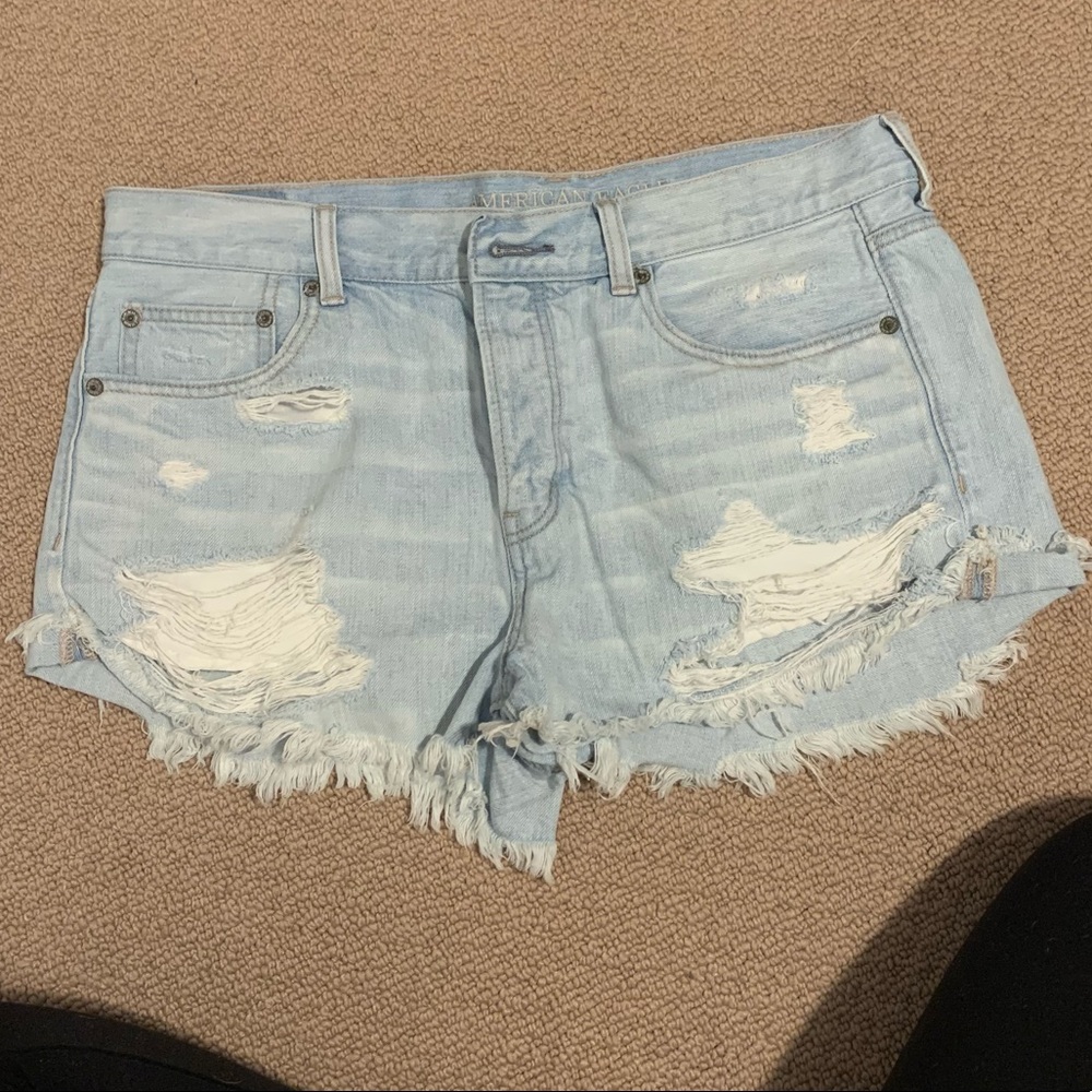American eagle light wash cutoff shorts